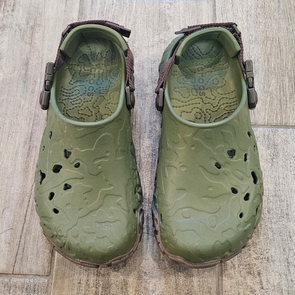 Crocs All Terrain Atlas Clogs Army Green Espresso Womens Size 8 MTN Trail Rugged - Picture 3 of 11